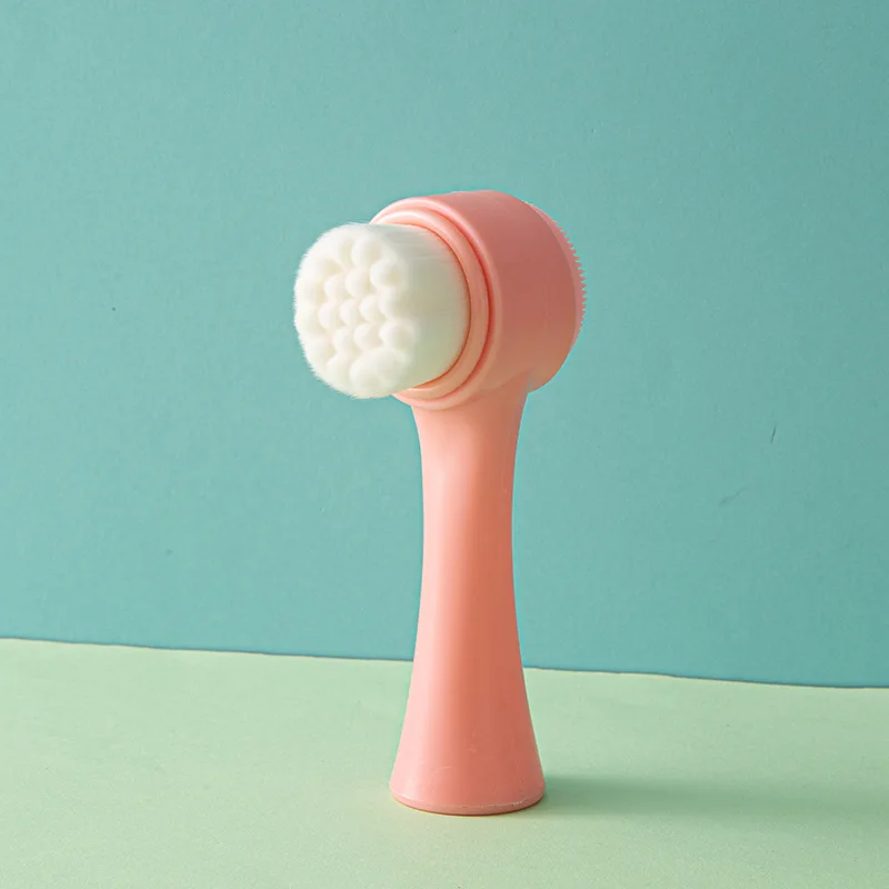 Set Brosse & Éponge Maquillage en Silicone Double Tête – Nettoyage Visage Facile