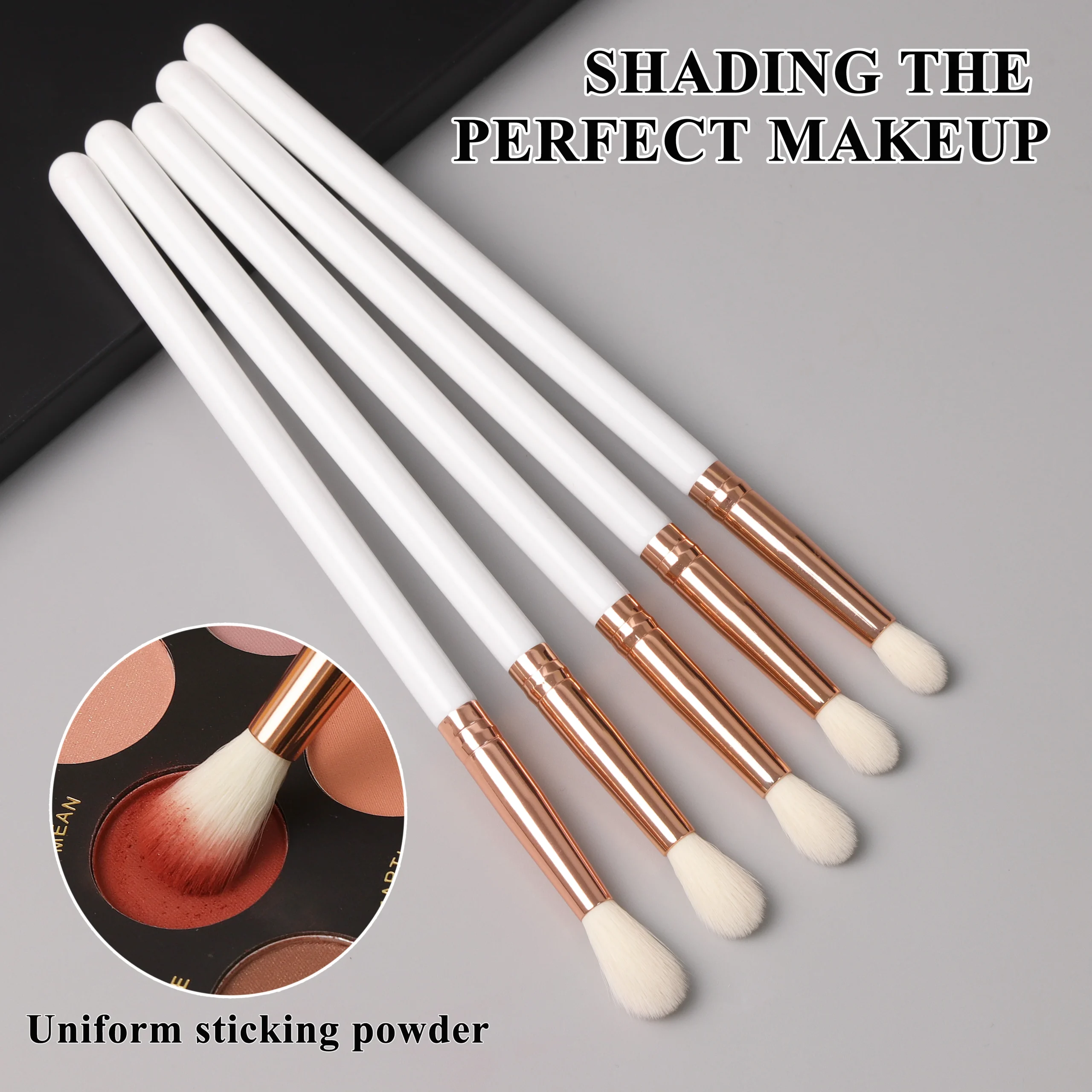 Pinceau Estompeur Professionnel Maquillage Yeux – Manche en Bois, Filament Vegan, Marque Privée