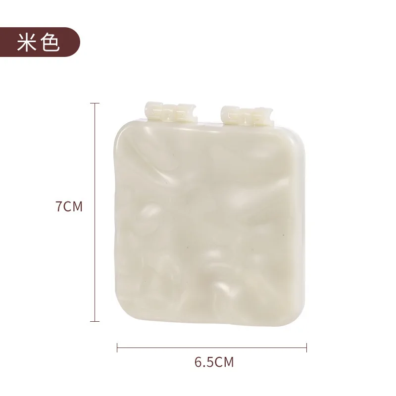 Miroir de poche double face pliable carré – Style luxe électroplaqué