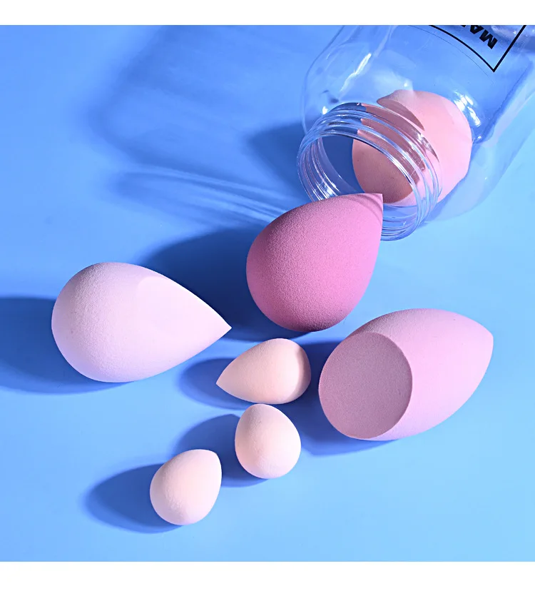 Set 7 Éponges Maquillage Vegan en Bocal | Blender Œuf de Beauté Lavable