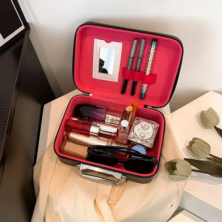 Trousse de Maquillage Grande Capacité Motif Bonbons – Sac Cosmétique PU Zippé