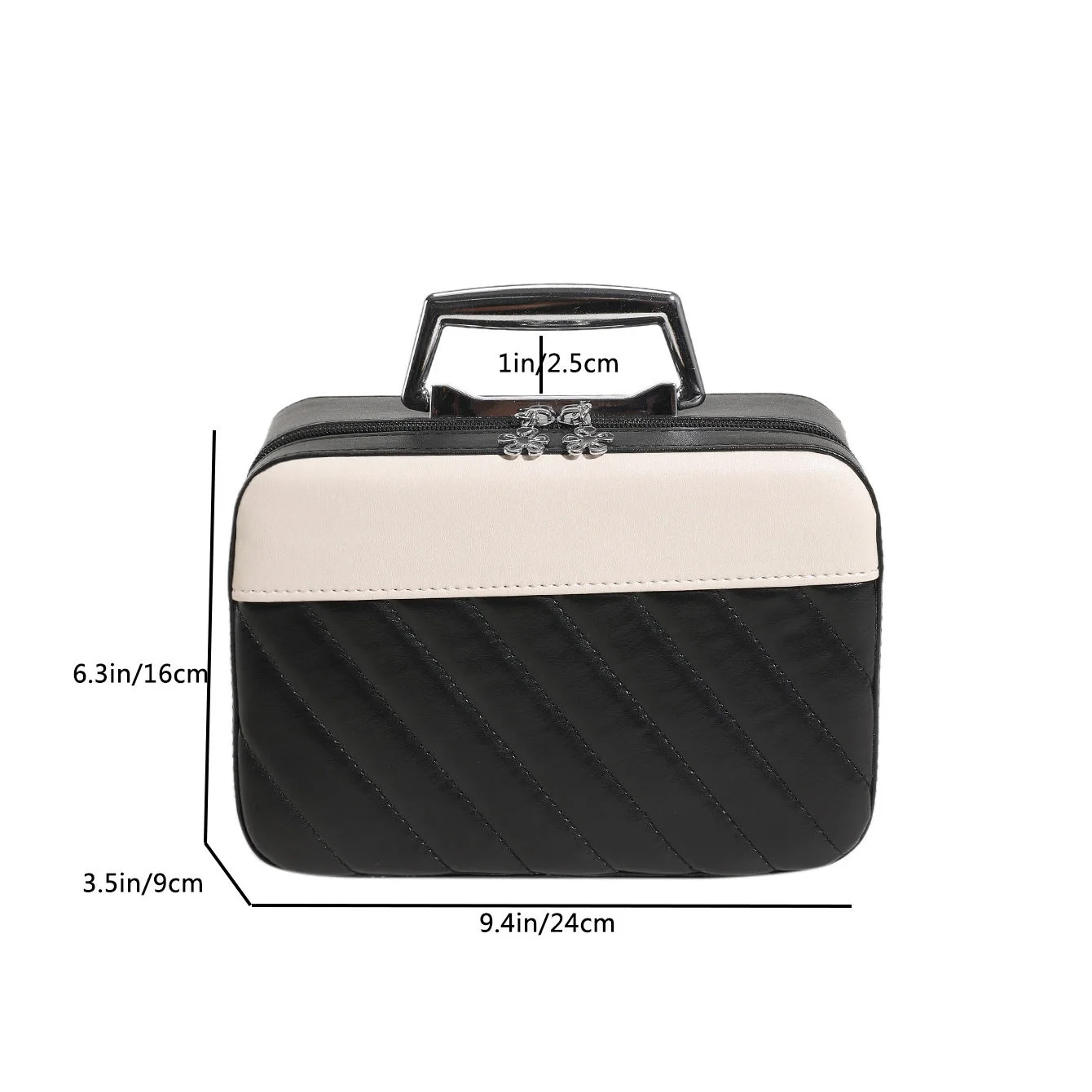 Trousse de Maquillage Grande Capacité Motif Bonbons – Sac Cosmétique PU Zippé