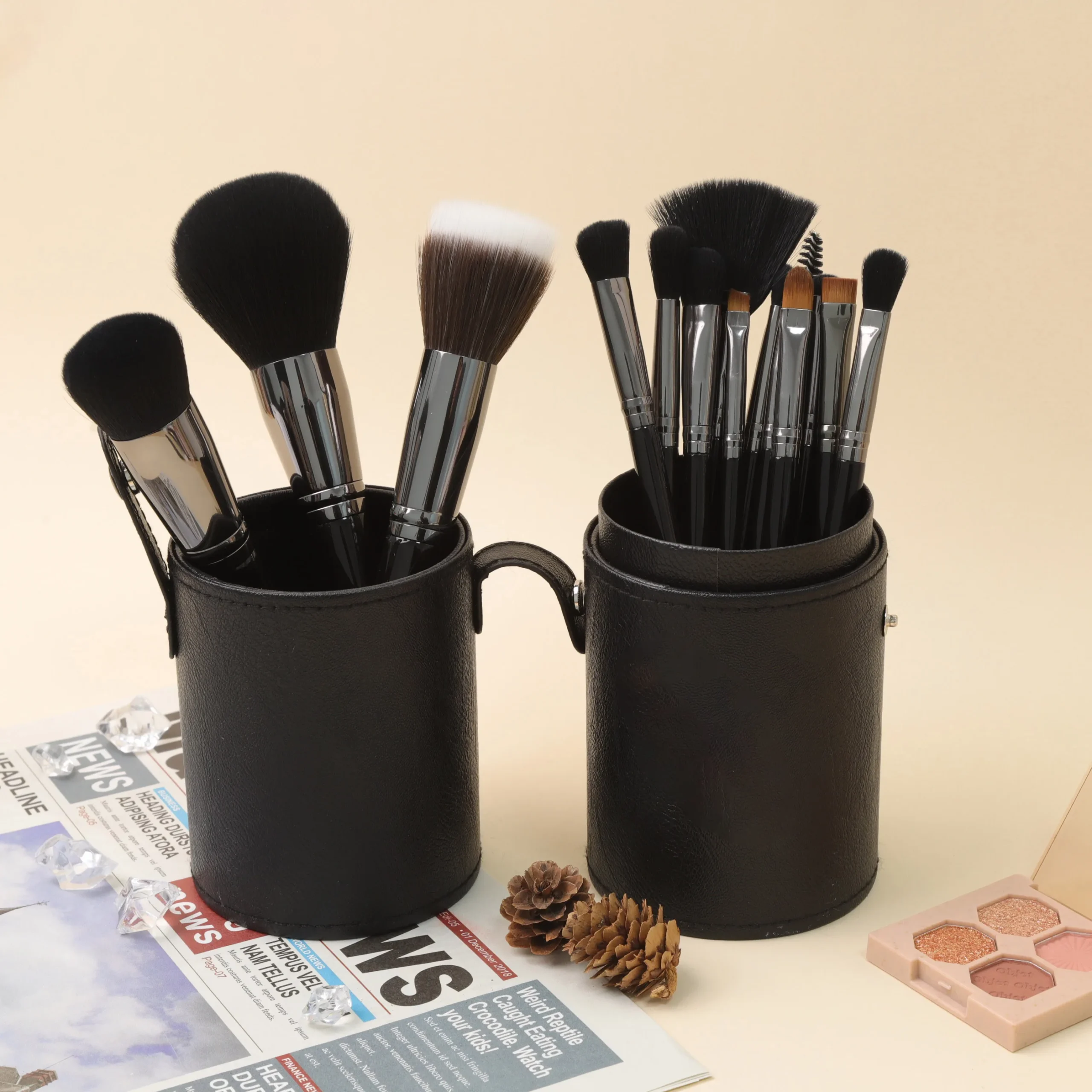 Set 15 Pinceaux Maquillage Professionnels EMF King Series – Vegan & Haute Qualité