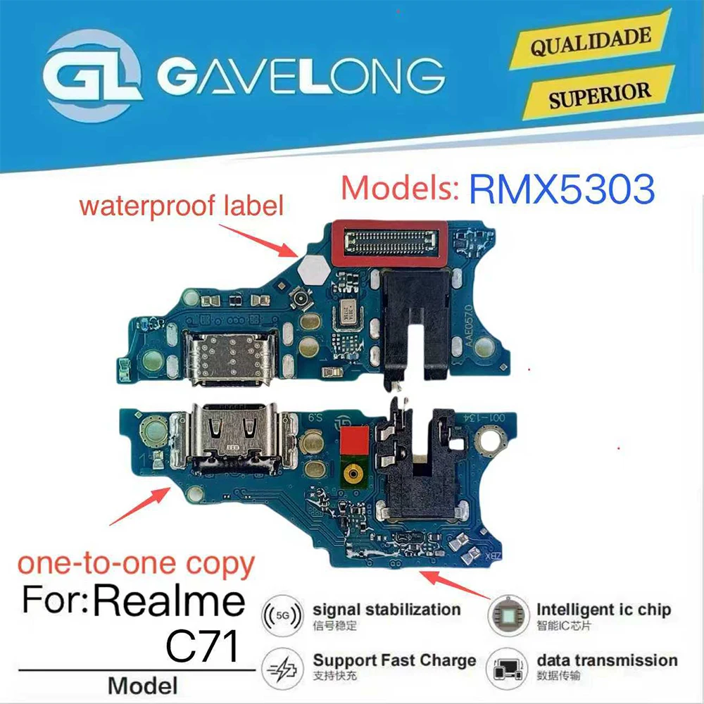 Port de charge Realme C71 RMX5303 – Pièce de remplacement originale GAVELONG