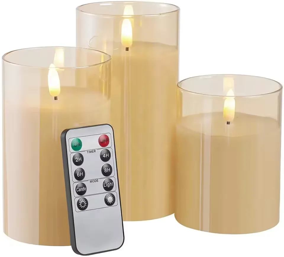 Bougie LED sans flamme 3D avec télécommande – Décoration maison élégante