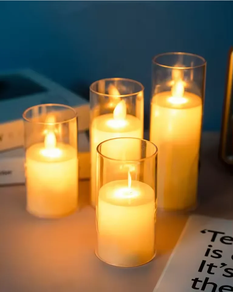 Bougie LED sans flamme 3D avec télécommande – Décoration maison élégante