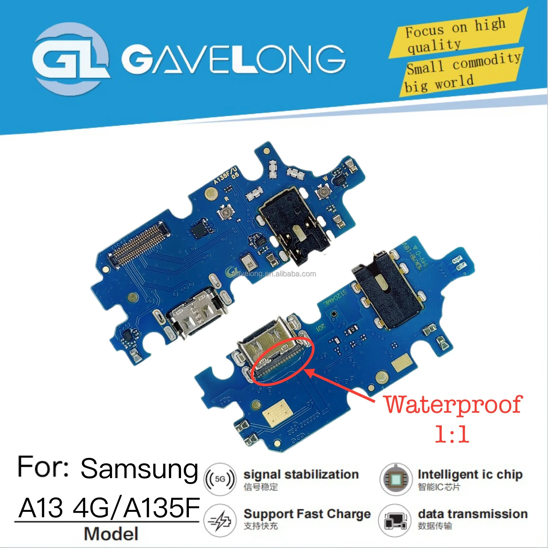 Câble flexible de téléphone portable Port de charge Board Port Connector Flex Cable Compatible avec pour Samsung Galaxy A13S A137F