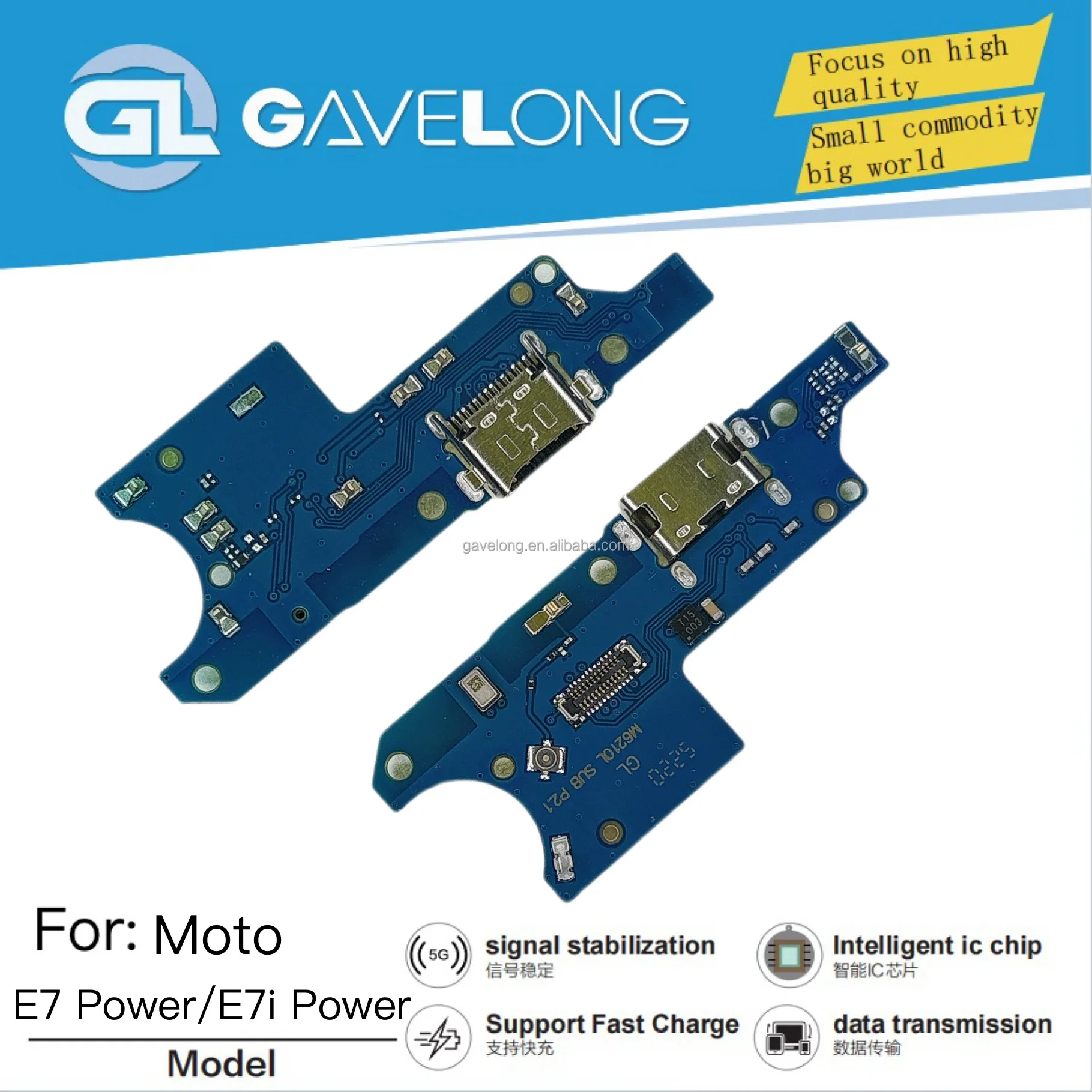 GAVELONG Port de Charge Flexible Motorola E5 E6 E7 E7Plus E7 Power – Connecteur USB Haute Qualité