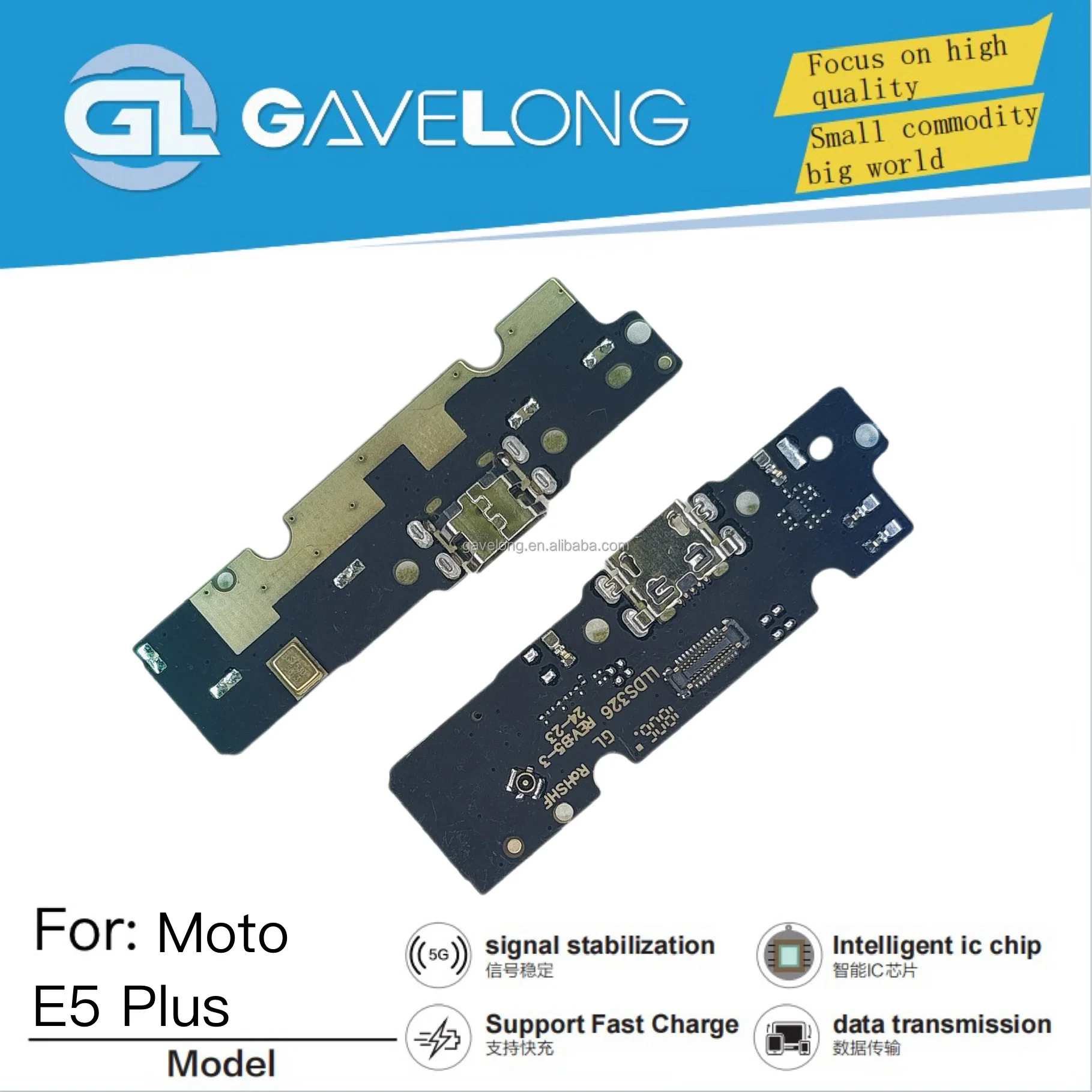 GAVELONG Port de Charge Flexible Motorola E5 E6 E7 E7Plus E7 Power – Connecteur USB Haute Qualité