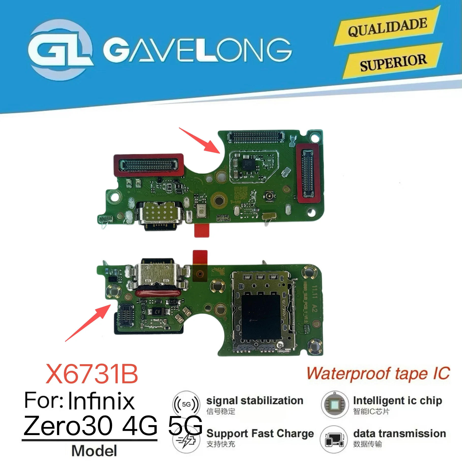 Carte de Charge Infinix Note 60 – Connecteur USB Remplacement Original GAVELONG