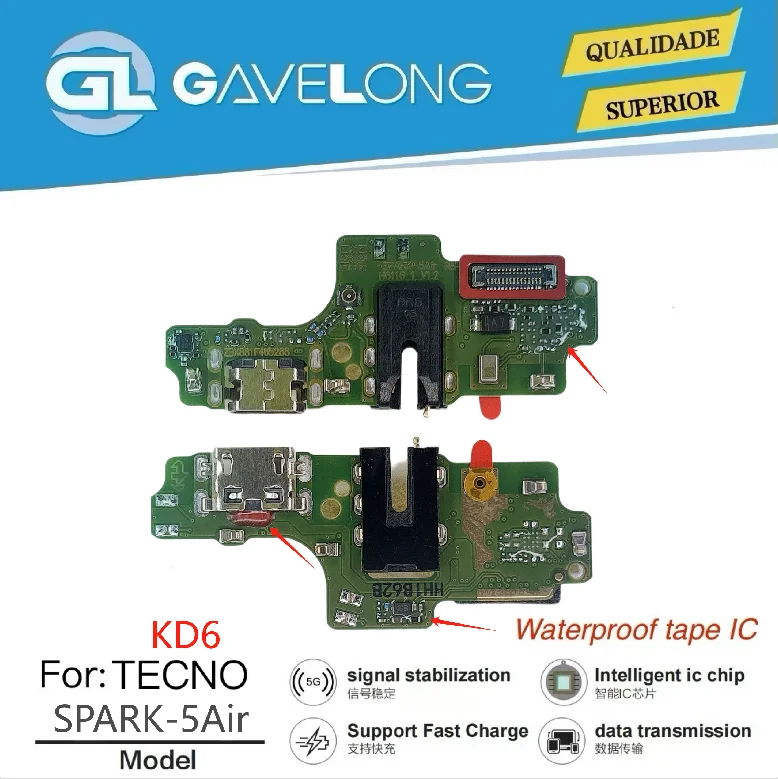 Câble USB Flexible GAVELONG pour Tecno Spark 5 Air KD6 – Charge Rapide & Fiable