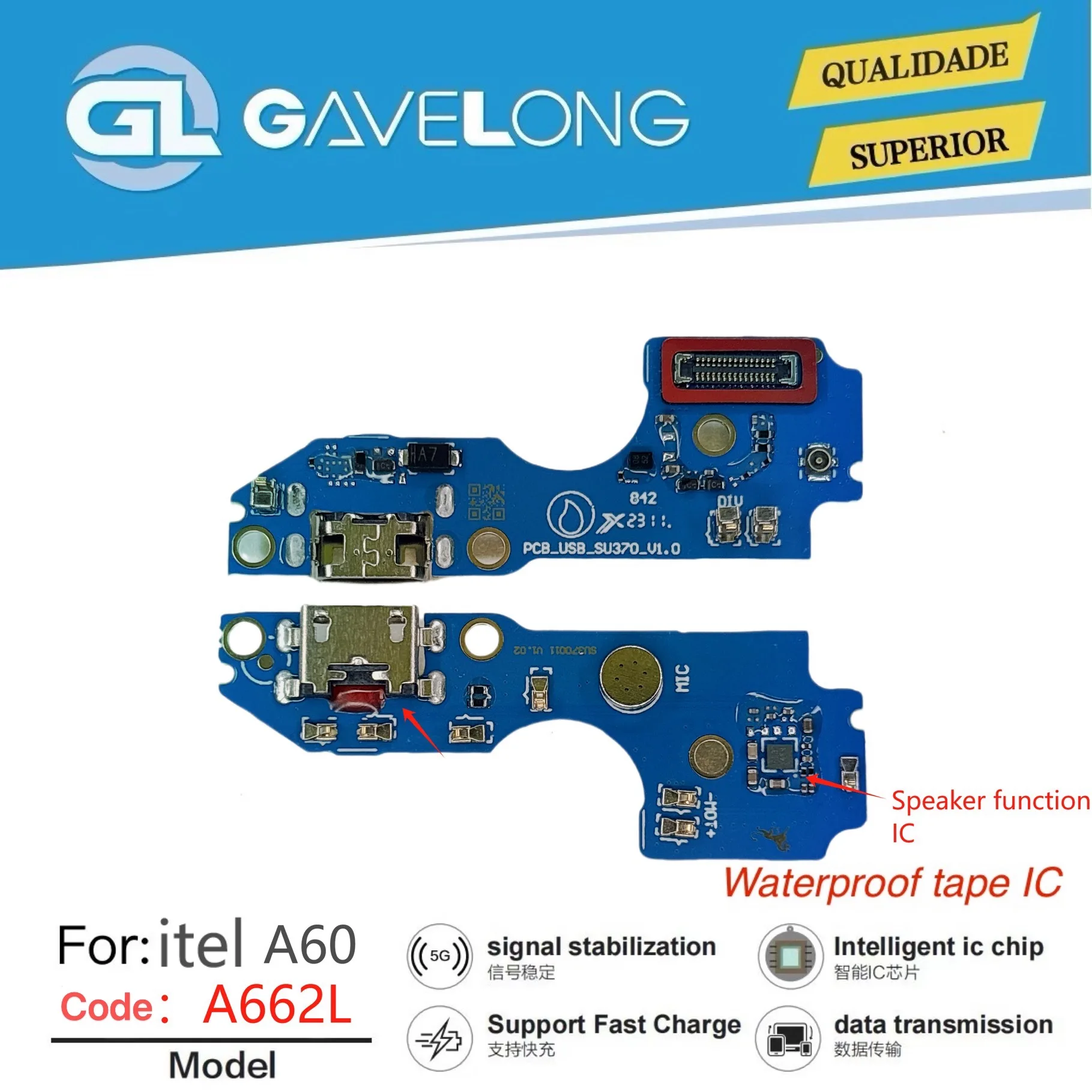 Nappe de Charge USB Itel A60 A662L – Flex Port de Charge Original GAVELONG