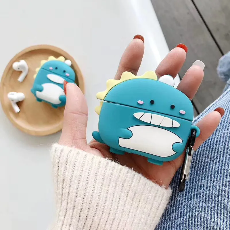 Coque Silicone 3D Dinosaure pour AirPods 1, 2 & Pro – Protection Originale et Amusante