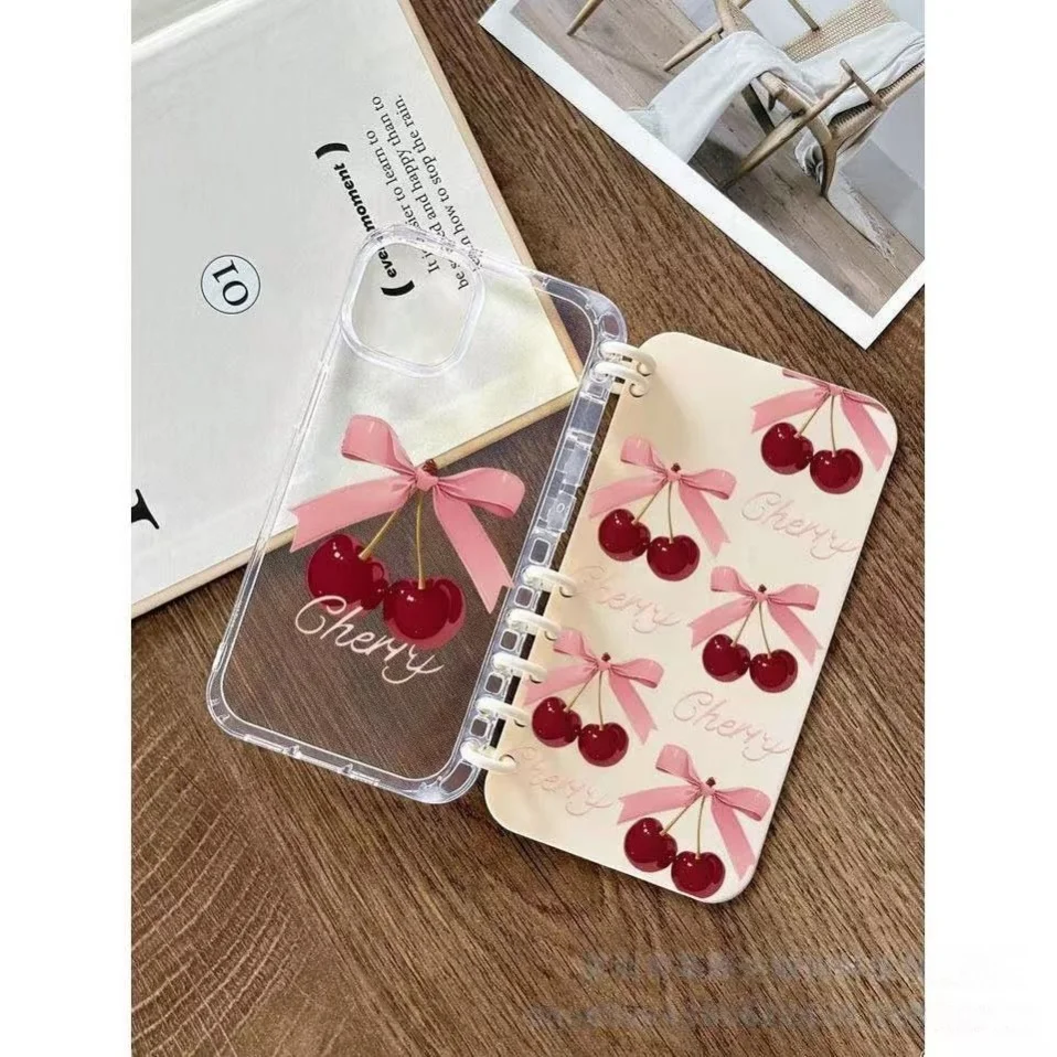 Coque iPhone Silicone Luxe GOINGOO Nœud Cerise – Antichoc 16/15/14/13/17 Pro Max