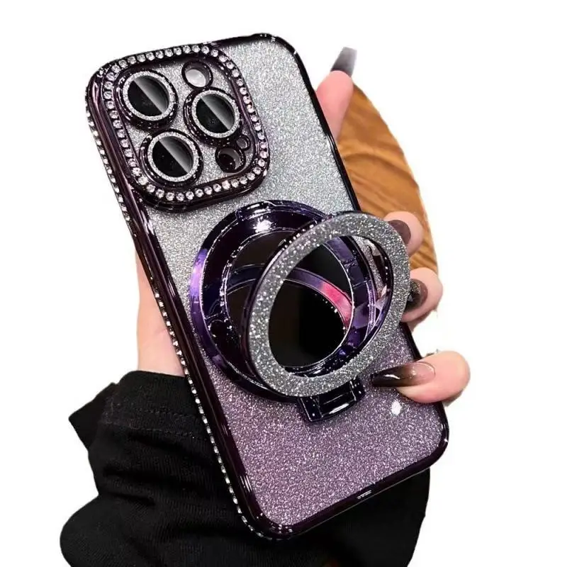 Coque iPhone Magnétique Miroir Diamant Scintillant – Luxe & Glamour