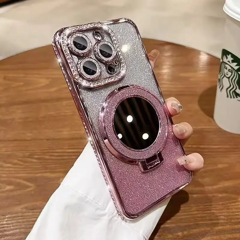 Coque iPhone Magnétique Miroir Diamant Scintillant – Luxe & Glamour