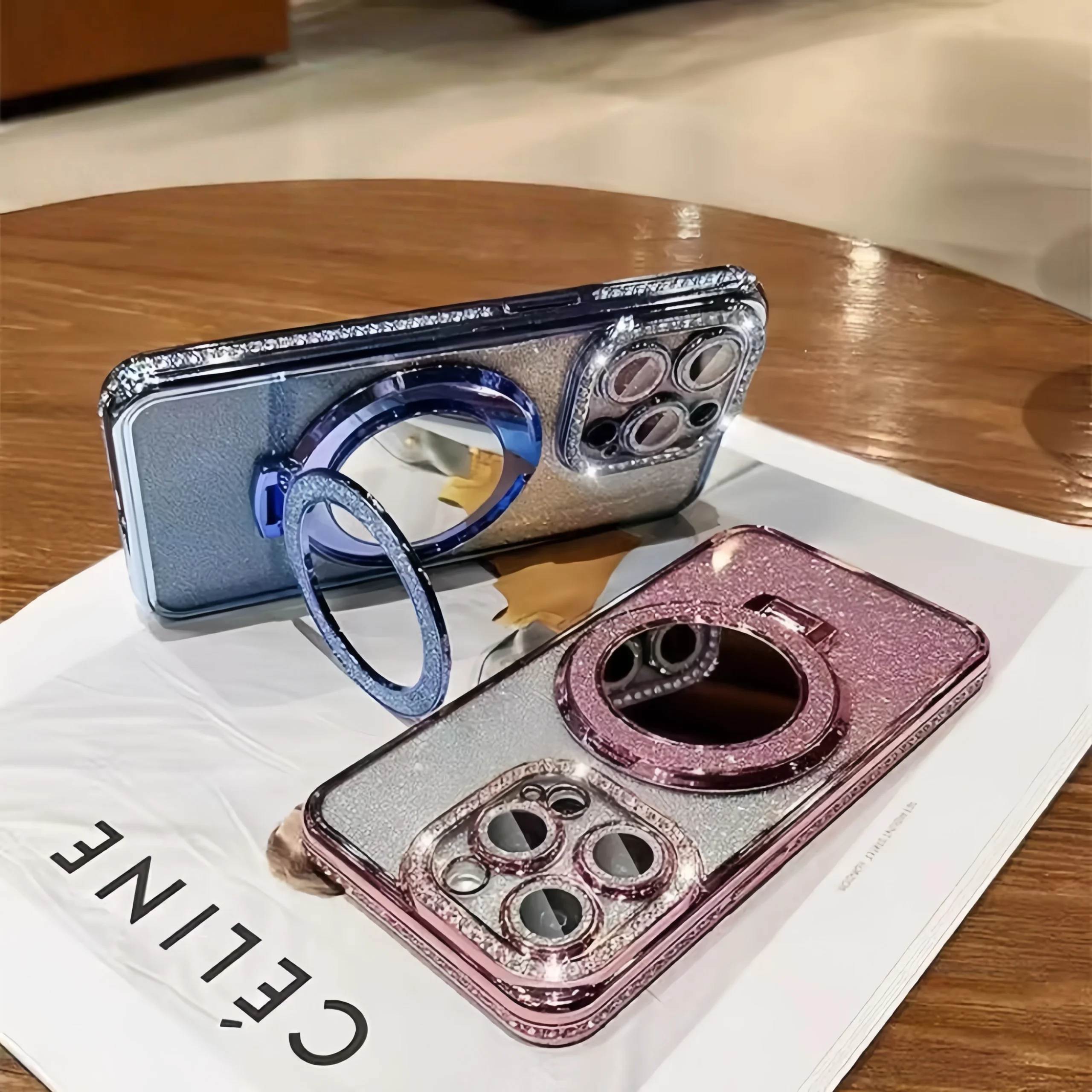 Coque iPhone Magnétique Miroir Diamant Scintillant – Luxe & Glamour