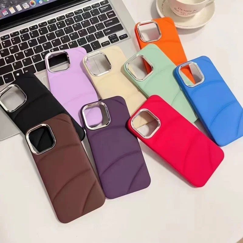 Coque iPhone 15/14/13 TPU Givré Antichoc GOINGOO – Cadre Caméra Métal