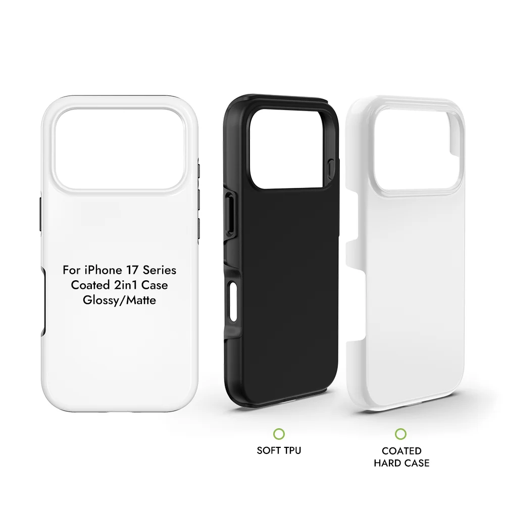 Coque iPhone 17/16/15 Antichoc 2-en-1 TPU+PC Sublimation 3D Personnalisable – Vente Gros