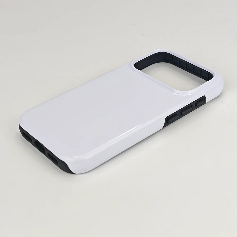 Coque iPhone 17/16/15 Antichoc 2-en-1 TPU+PC Sublimation 3D Personnalisable – Vente Gros