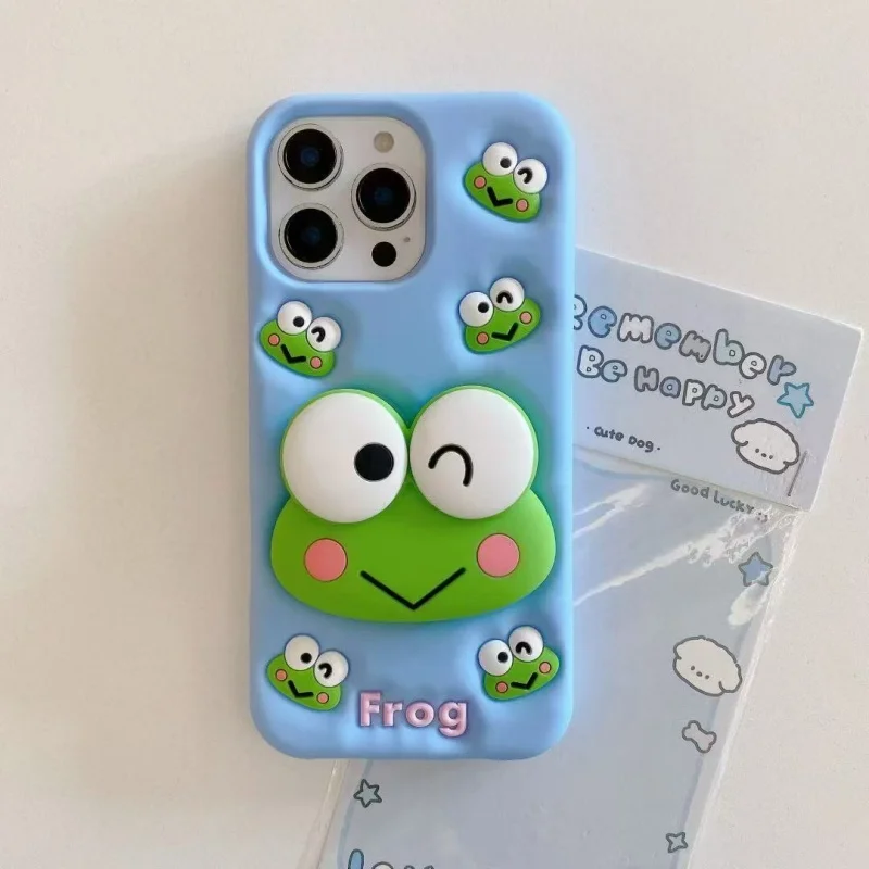 Coque iPhone Grenouille 3D Silicone Antichoc avec Support Intégré – iPhone 11/12/13/14