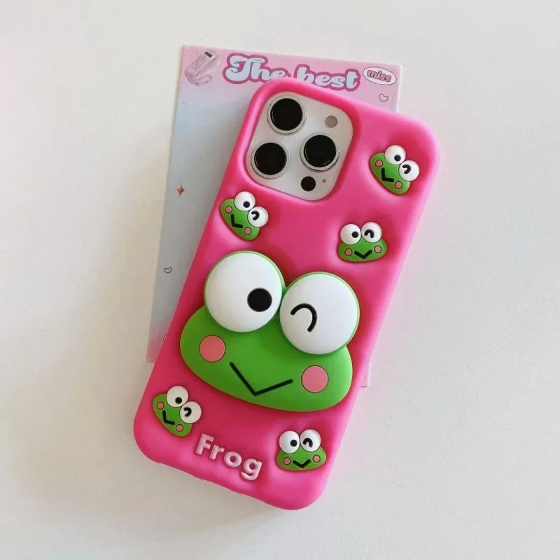 Coque iPhone Grenouille 3D Mignonne en Silicone Souple Antichoc – Protection Originale
