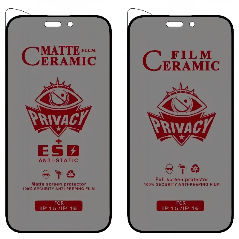 Protection d'écran céramique mate anti-espion 3D Goingoo – iPhone 15 Pro Max