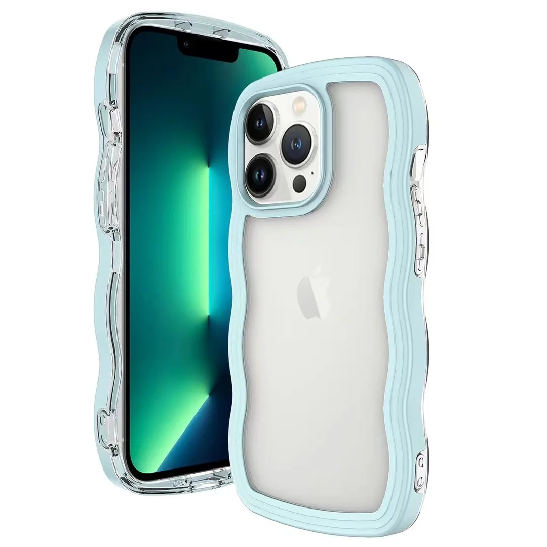 Coque iPhone 14 Pro Max GOINGOO – Transparente Antichoc Bords Ondulés TPU