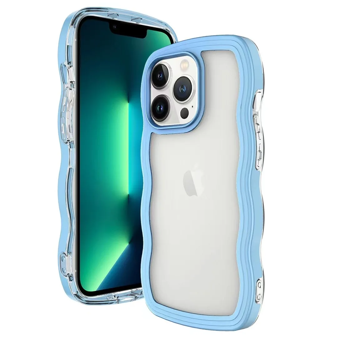 Coque iPhone 14 Pro Max GOINGOO – Transparente Antichoc Bords Ondulés TPU