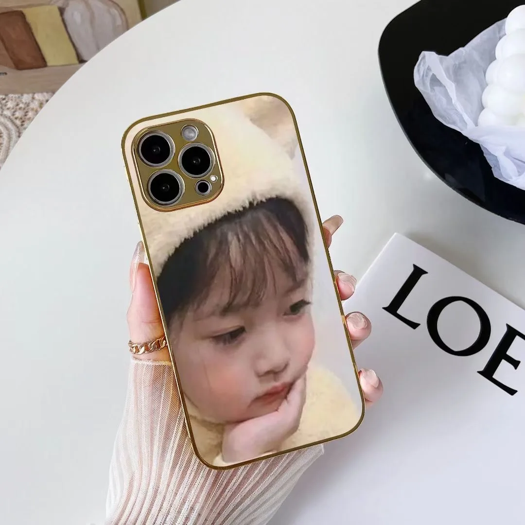 Coque iPhone Antichoc Dorée Motif Floral | Compatible 13 14 15 16 Pro Max | Sublimation 2D