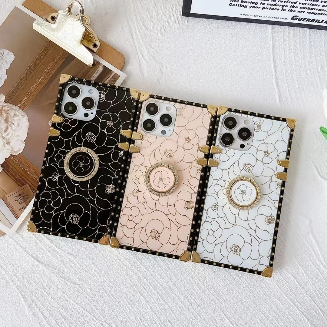 Coque iPhone 11 Pro Max GOINGOO – TPU Antichoc Motif Camélia + Anneau Protection