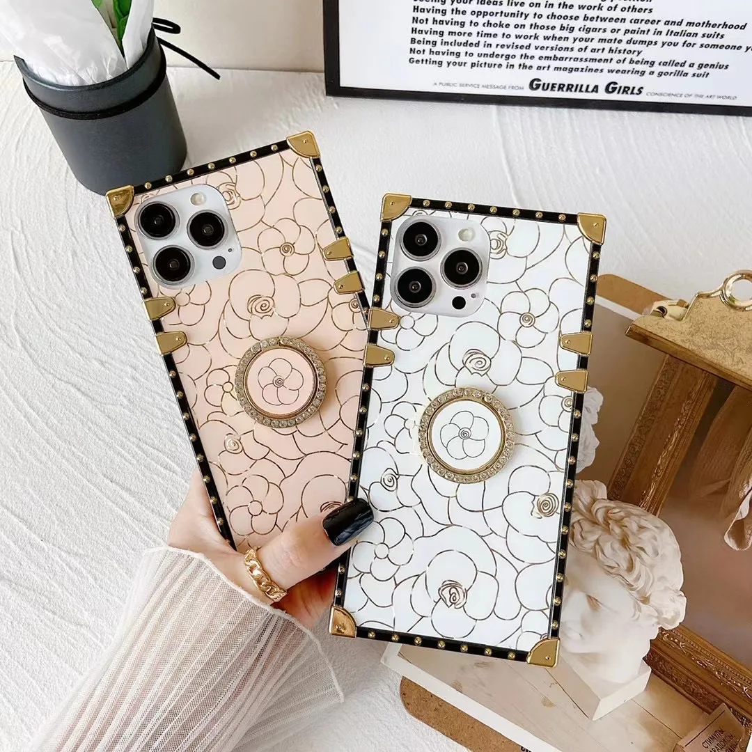 Coque iPhone 11 Pro Max GOINGOO – TPU Antichoc Motif Camélia + Anneau Protection