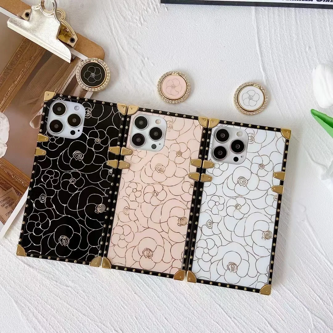 Coque iPhone 11 Pro Max GOINGOO – TPU Antichoc Motif Camélia + Anneau Protection