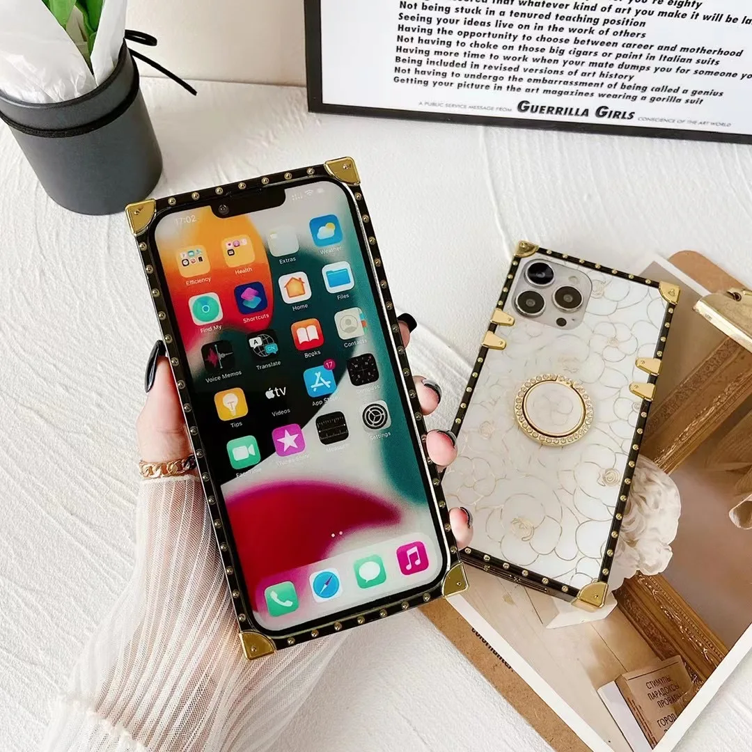 Coque iPhone 11 Pro Max GOINGOO – TPU Antichoc Motif Camélia + Anneau Protection