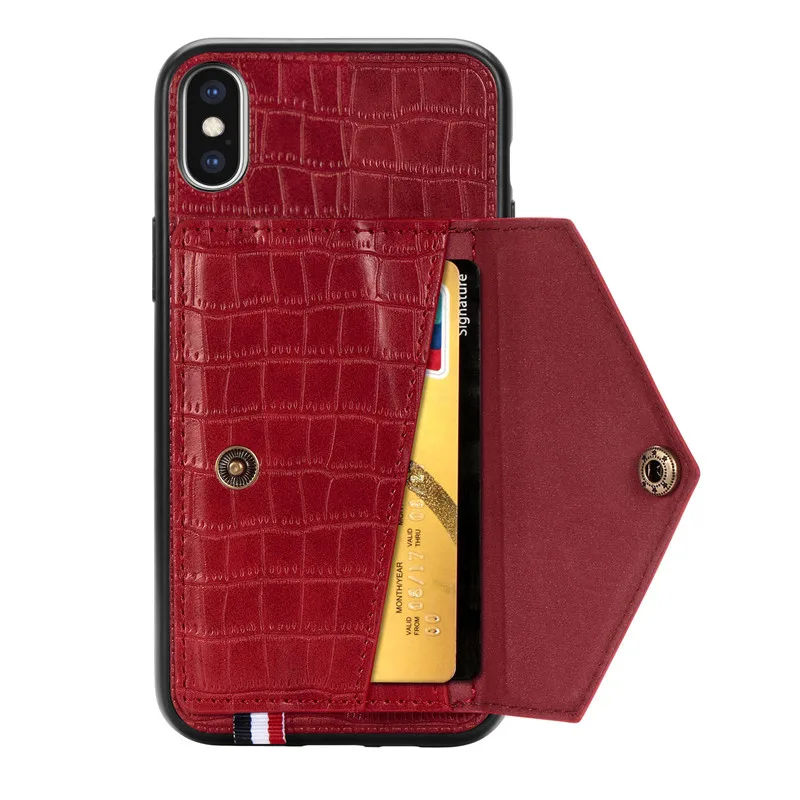 Coque iPhone SE/7/8 Plus Antichoc en Cuir PU avec Prise Main – Couleur Unie