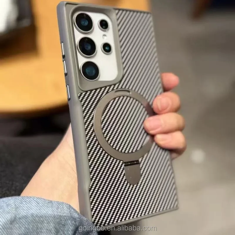 Coque GOINGOO iPhone 16 Pro Max – Fibre de Carbone Luxe, Antichoc + Anneau Magnétique