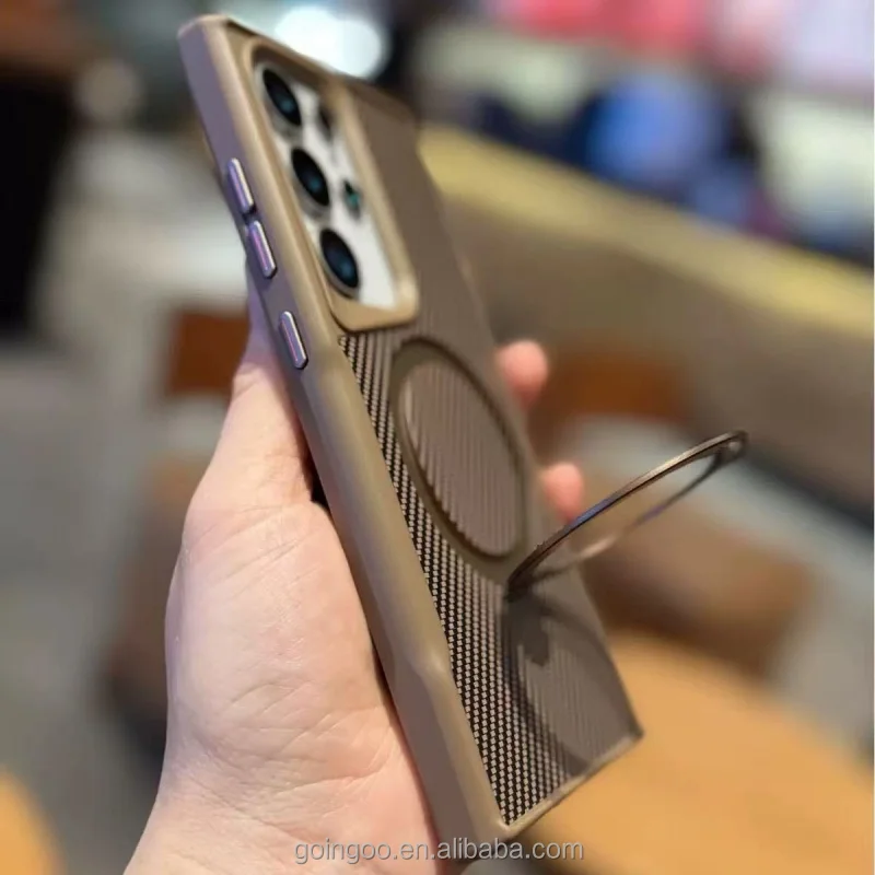 Coque GOINGOO iPhone 16 Pro Max – Fibre de Carbone Luxe, Antichoc + Anneau Magnétique