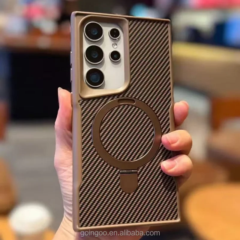 Coque GOINGOO iPhone 16 Pro Max – Fibre de Carbone Luxe, Antichoc + Anneau Magnétique