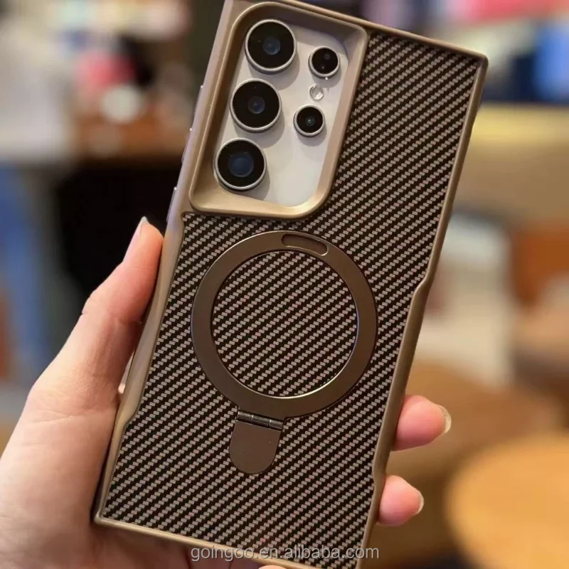 Coque GOINGOO iPhone 16 Pro Max – Fibre de Carbone Luxe, Antichoc + Anneau Magnétique