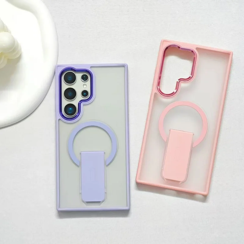 GOINGOO Coque Luxe Antichoc PC+TPU avec Support pour Samsung S25 Ultra S24 S23