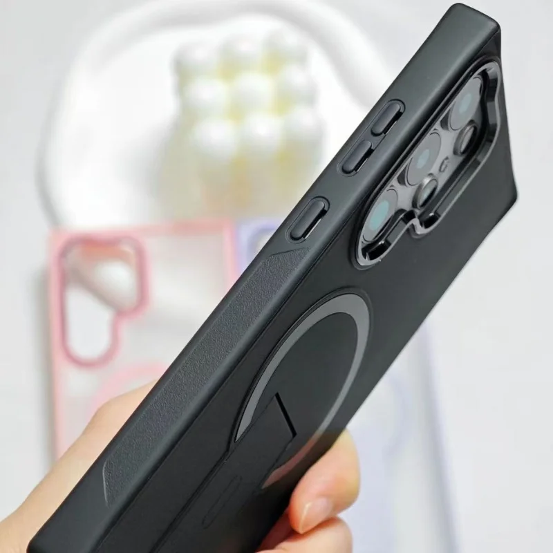 GOINGOO Coque Luxe Antichoc PC+TPU avec Support pour Samsung S25 Ultra S24 S23