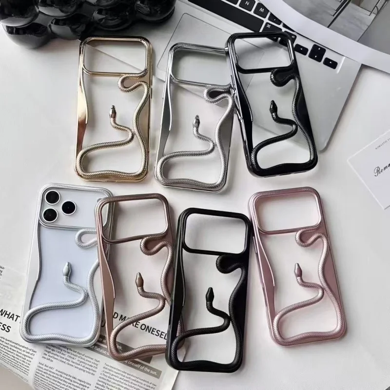 Coque Luxe Antichoc Samsung S25/S24/S23 Ultra – TPU Électroplaqué Motif Serpent Givré