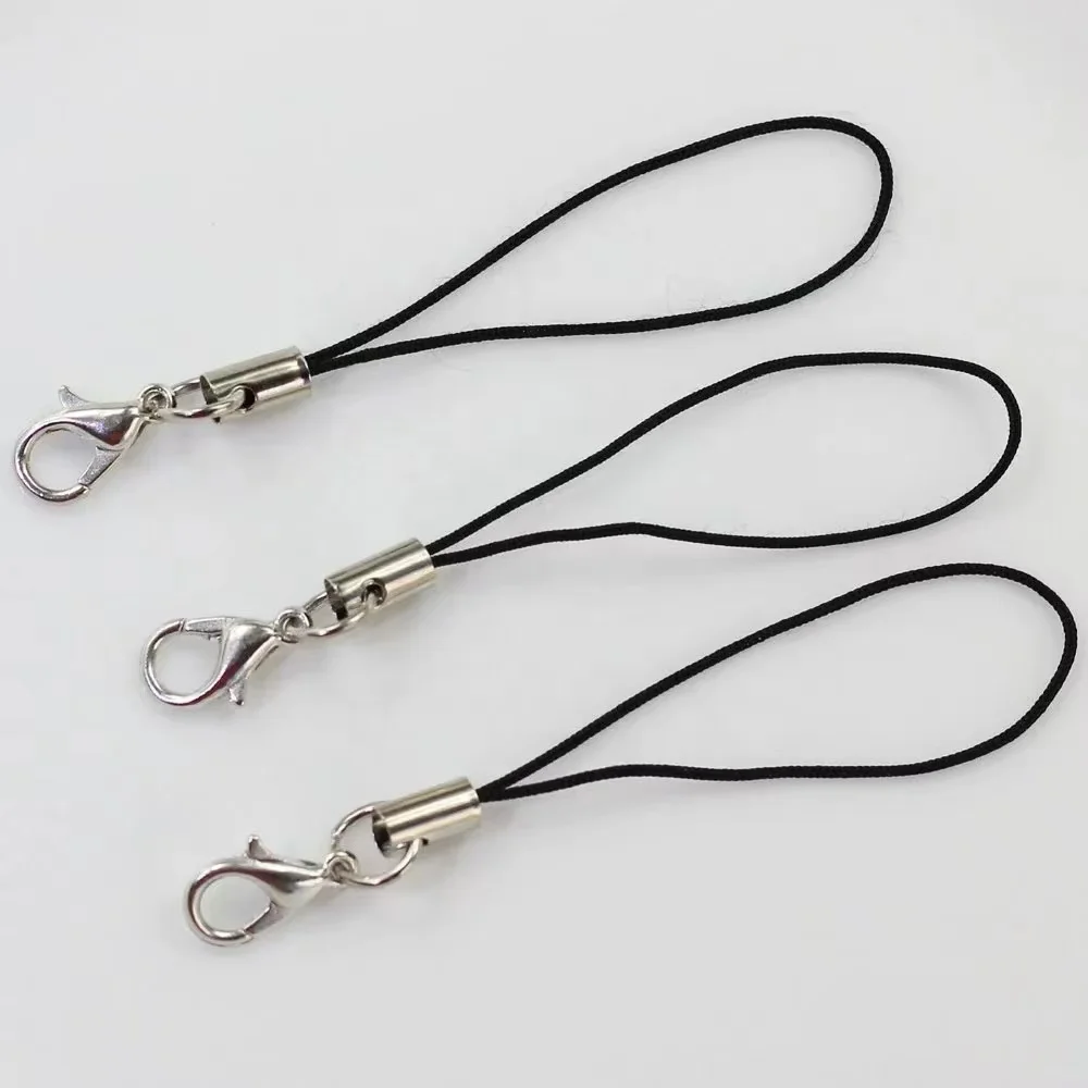 Lot 100 Lanières Nylon Noir Fermoir Mousqueton – Porte-clés, Téléphone & Sac | goingoo 7,5cm