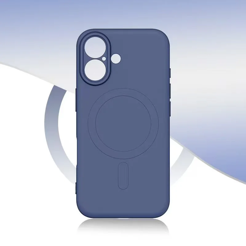 Coque iPhone Silicone Magnétique Antichoc avec Support – 12/13/14/15/16 Couleur Unie
