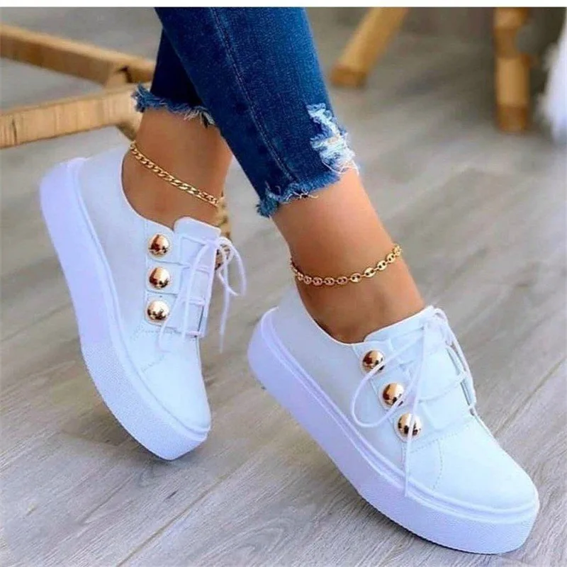 Baskets plates blanches femme – Légères, respirantes & tendance (SPW-236)