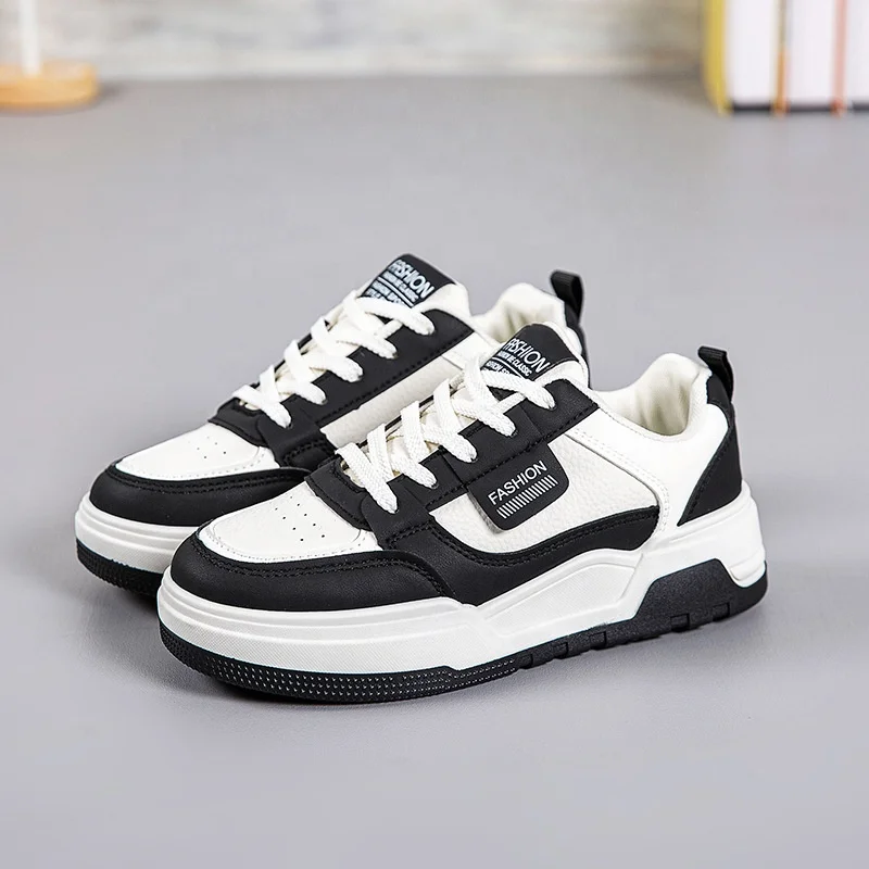 Chaussures de sport femme plates en cuir PU – Légères, respirantes & antidérapantes
