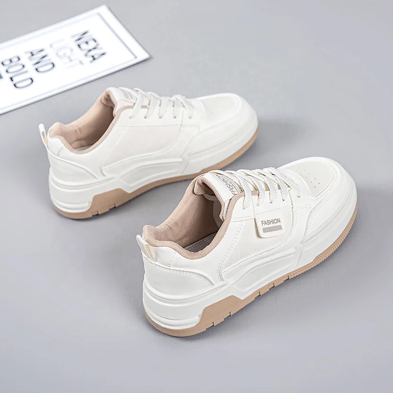 Chaussures de sport femme plates en cuir PU – Légères, respirantes & antidérapantes