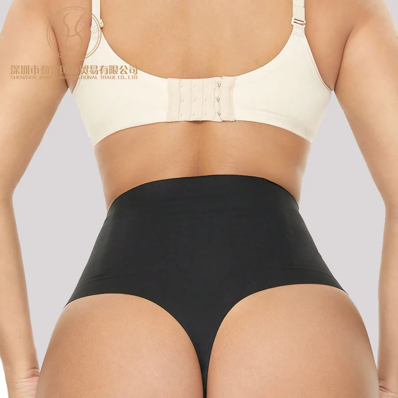 Vente en gros de string de compression plus mince sans couture contrôle du ventre mais string de maintien antidérapant taille haute