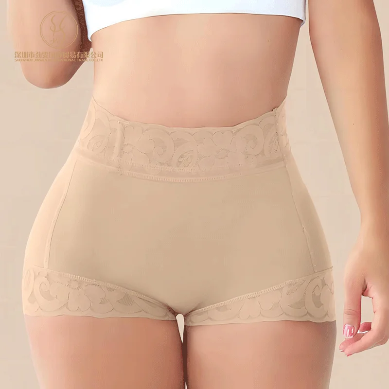 Shorty gainant taille haute sans couture, sous-vêtement sculptant amincissant, effet ventre plat et rehausseur de fesses