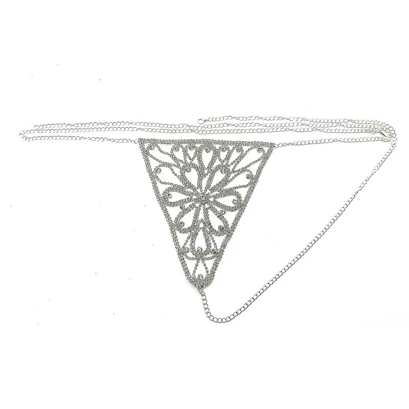 Bikini Sexy Femme avec Chaîne de Corps Dorée & Strass – Lingerie de Plage Luxe